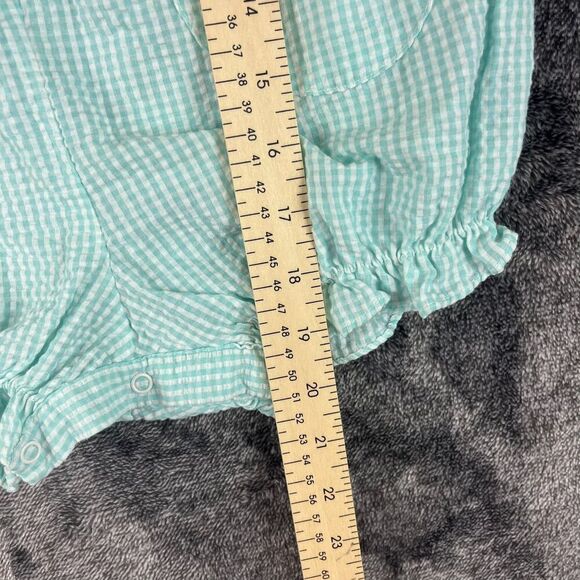Vtg Copper Key Gingham Seersucker Peter Pan Collar Romper Girls 3T Floral - Picture 6 of 9